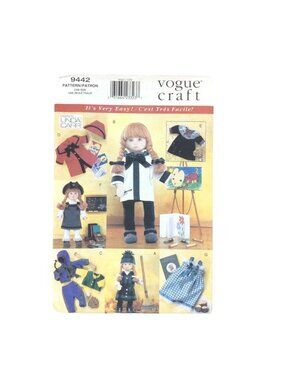 Vogue Craft Doll Clothes Sewing Pattern 9442 For 18 inch Dolls By Linda Carr